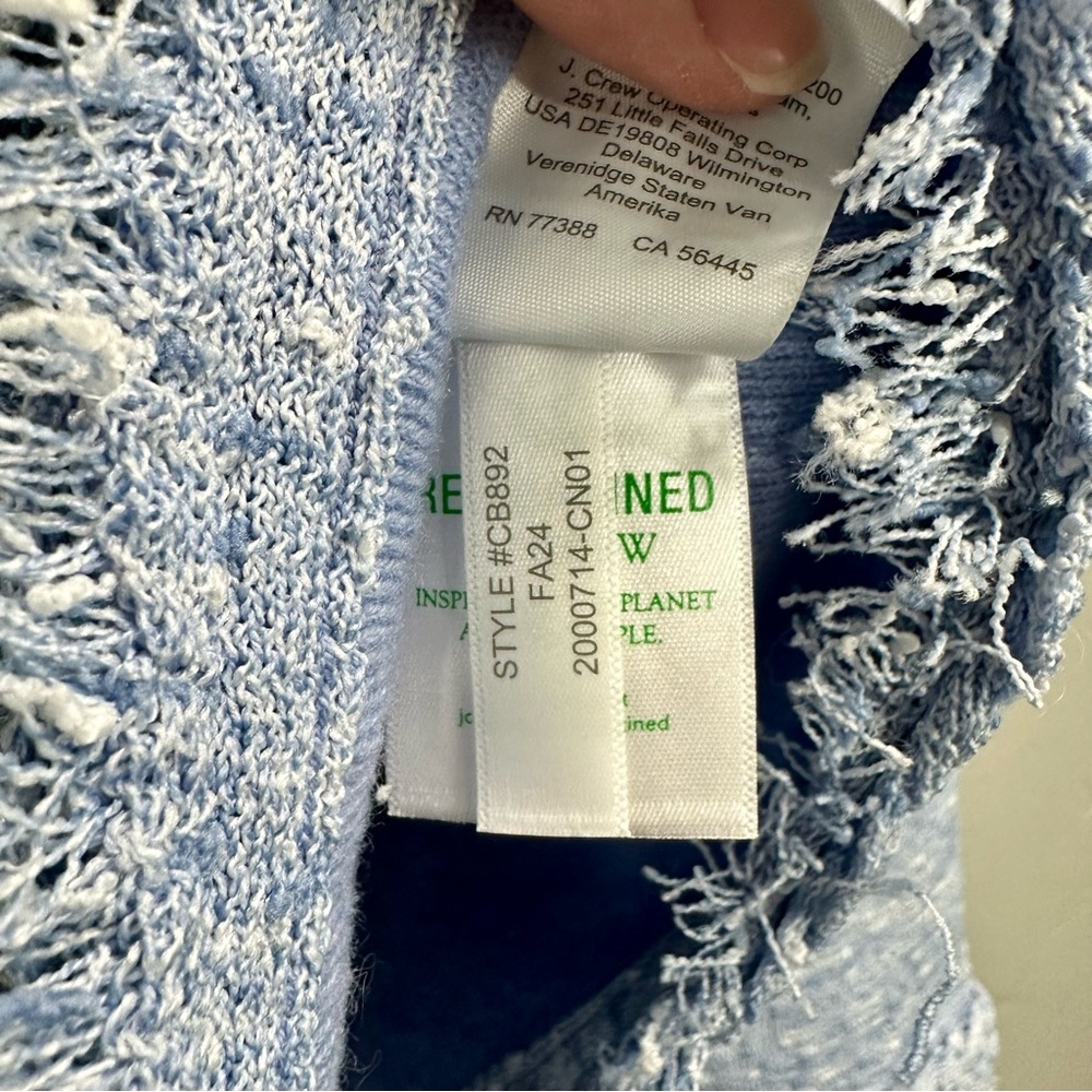 J.Crew Marled fringe-trim sweater lady jacket‎ - Picture 8 of 8